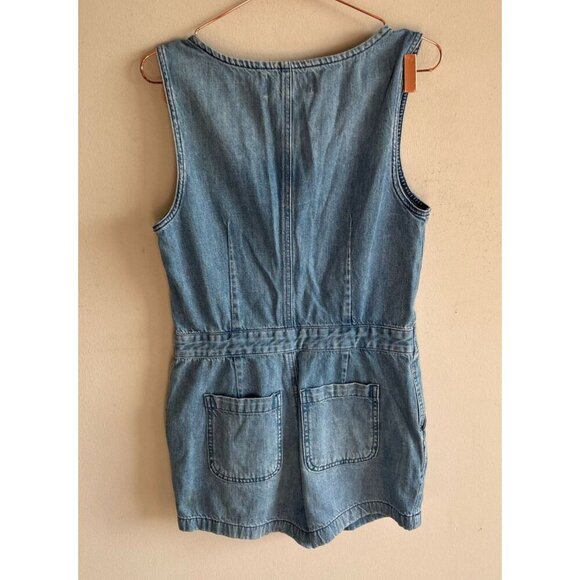 BCBG Generation Womens Front Zipper Sleeveless Denim Shorts Romper Size XS - Picture 4 of 9